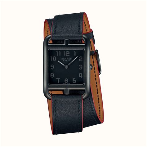 hermes watch black face